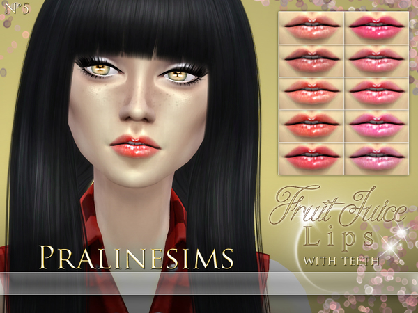 Sims 4 Fruit Juice Lips by Pralinesims at TSR