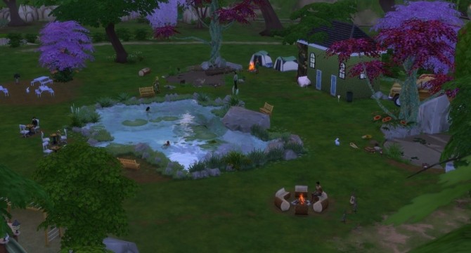 Sims 4 LilyPad Lake Park...Swimming, Fishing, Picnic, Playground. Camp Site.. by mrsyule at Mod The Sims