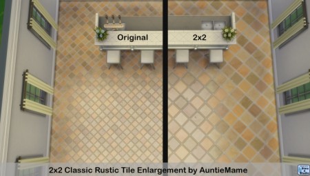2×2 Classic Rustic Tile Enlargement by AuntieMame at Mod The Sims