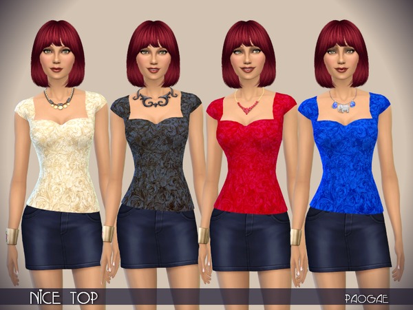 Sims 4 Nice Top by Paogae at TSR