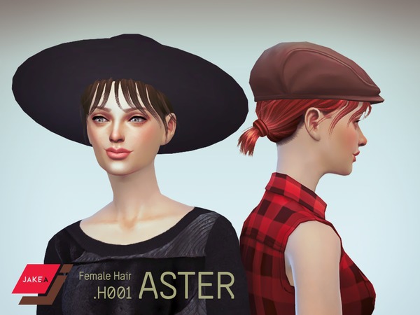 Sims 4 JAKEA H001 Female Hair ASTER by JK Sims at TSR