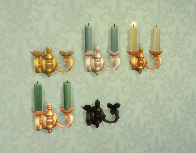 Sims 4 Buttercups Wall Candle Holder by plasticbox at Mod The Sims