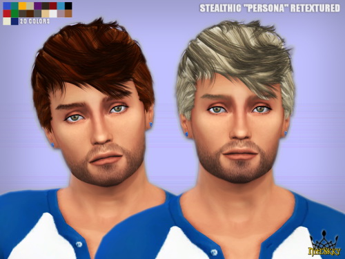 Sims 4 Stealthic’s “Persona” hair retextured at NiteSkky Sims