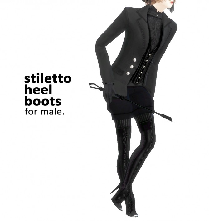 Sims 4 Stiletto heel boots for males at Imadako