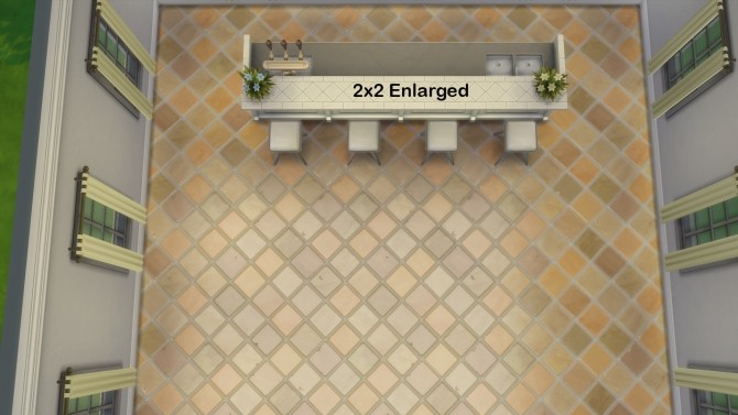 Sims 4 2x2 Classic Rustic Tile Enlargement by AuntieMame at Mod The Sims