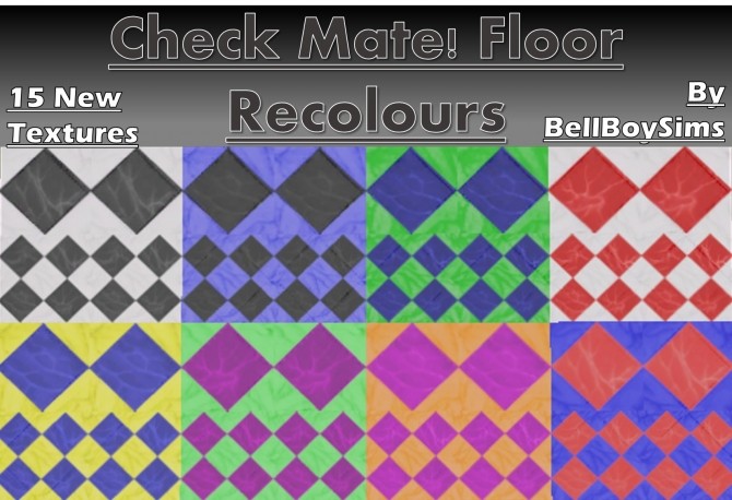 Sims 4 15 CheckMate Floor Recolours by BellBoySims at Mod The Sims