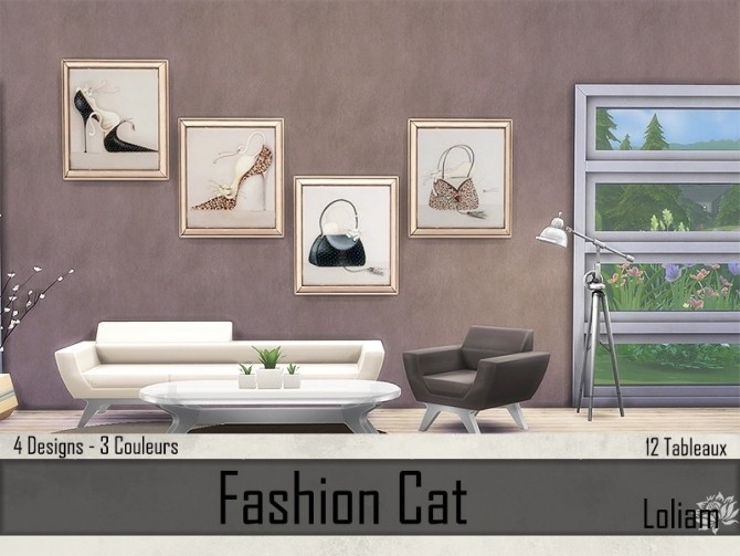 Sims 4 FASHION CAT paintings by loliam at Sims Artists