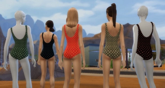 Sims 4 Female swimsuit (5 recolors) by Sauris at Mod The Sims