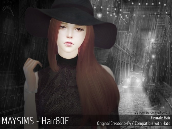 Sims 4 Hair 80F (B fly) at May Sims