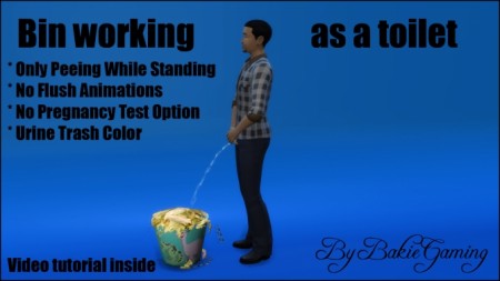 Bin working as a toilet (Tutorial item) by Bakie at Mod The Sims