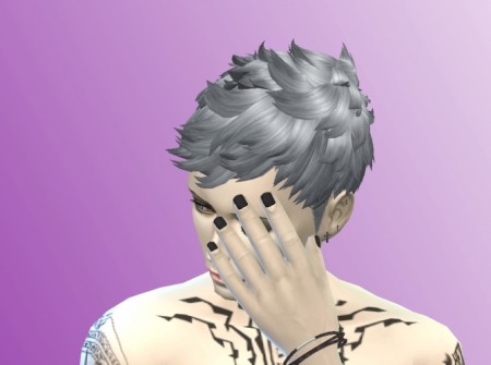 Short black nails for male by yukiyuzuki at Mod The Sims