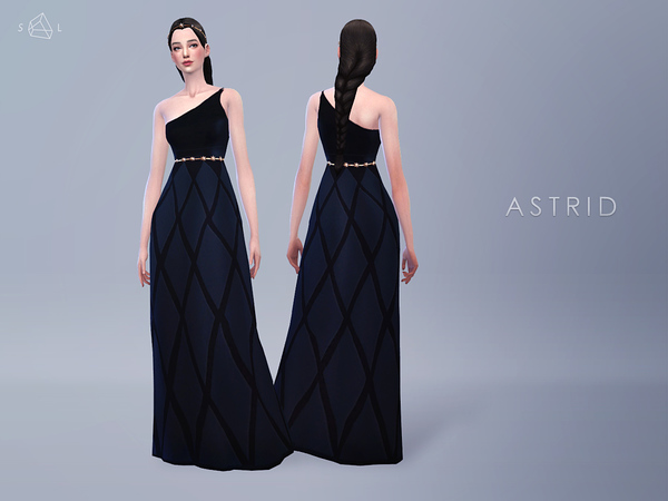 Sims 4 Black Gown Set ASTRID by starlord at TSR