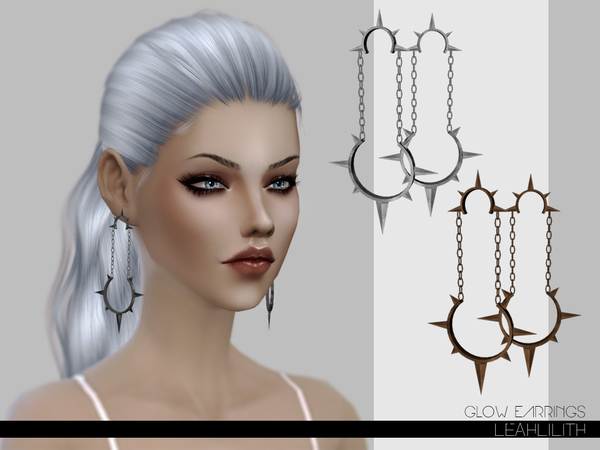 Sims 4 Glow Earrings by LeahLilith at TSR