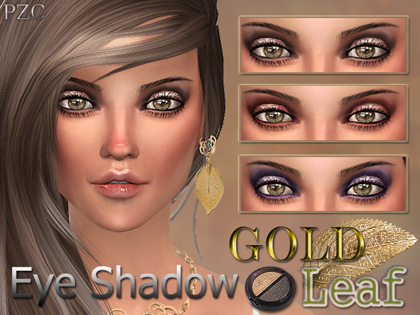 Sims 4 Gold leaf eye shadow by Pinkzombiecupcakes at TSR