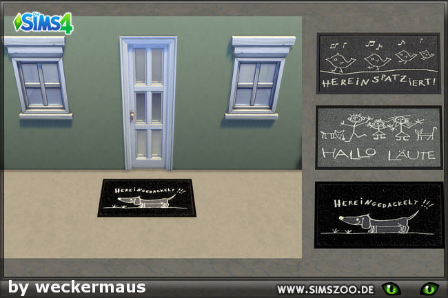 Sims 4 Door mats by weckermaus at Blacky’s Sims Zoo