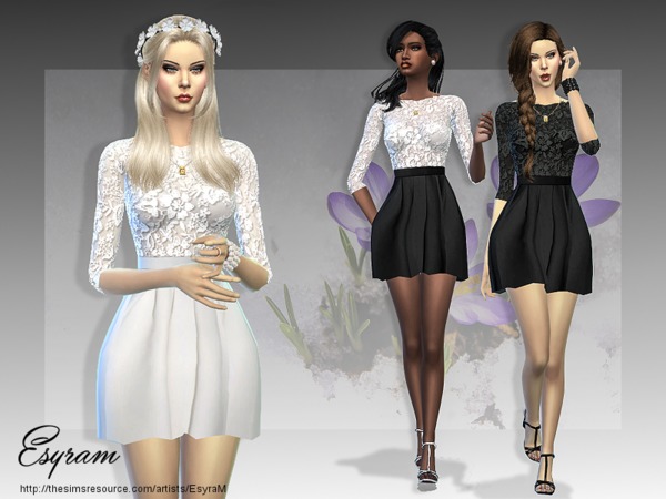 Sims 4 Sarah Dress by EsyraM at TSR