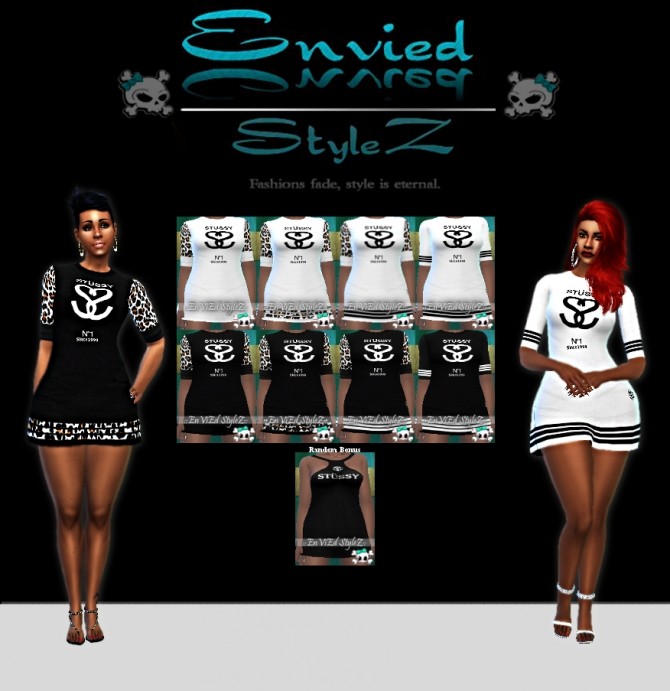 Sims 4 Short Stussy Dress Collection V1 by MzEnvy20 at Mod The Sims