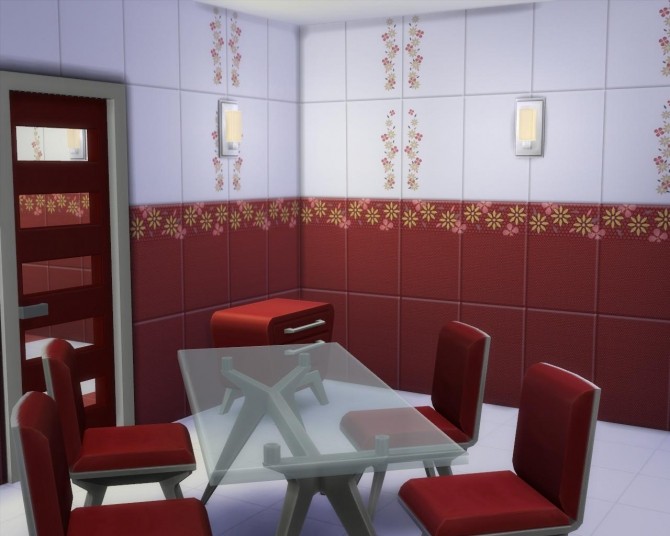 Sims 4 Red tile set by AdeLanaSP at Mod The Sims