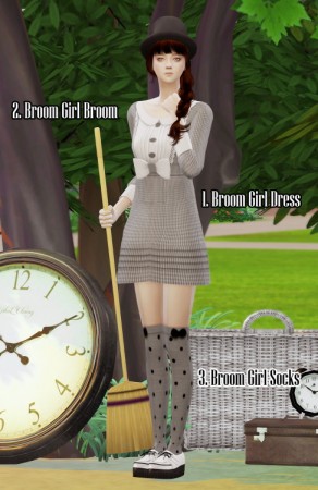 Broom girl set at Happy Life Sims