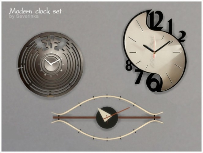 Moderm clock set at Sims by Severinka » Sims 4 Updates