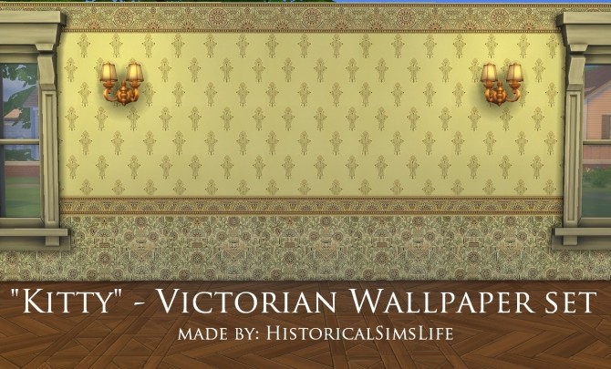 Sims 4 Kitty Victorian Wallpaper Set by HistoricalSimsLife at Mod The Sims