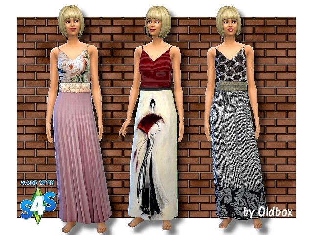Sims 4 3 long dresses by Chalipo at All 4 Sims