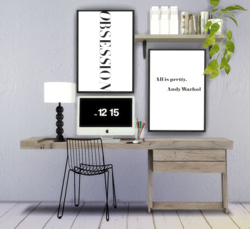 Sims 4 Minimalist posters + industrial wallpaper at Hvikis