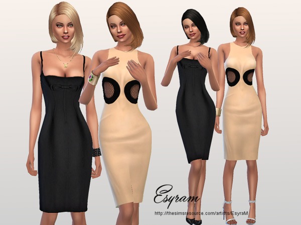 Sims 4 Set 01 Cocktail Dress by EsyraM at TSR