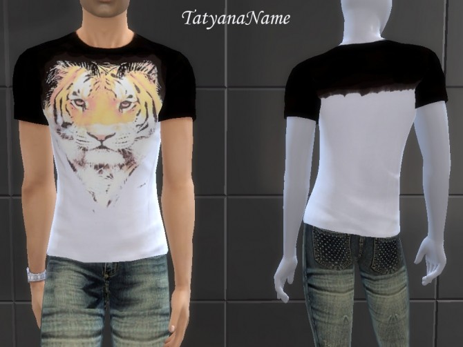 Sims 4 T shirt with tiger at Tatyana Name