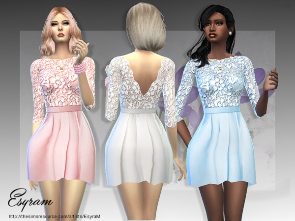 Sims 4 Sarah Dress by EsyraM at TSR
