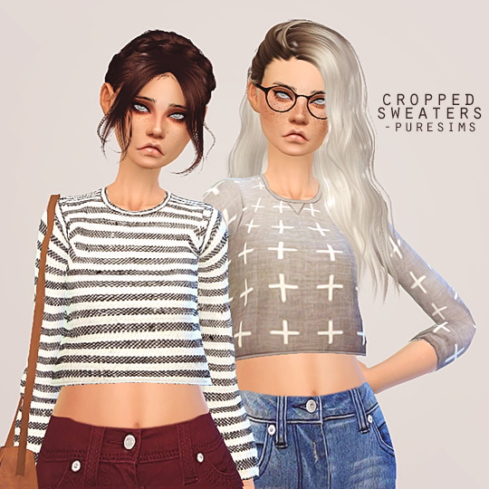 Cropped sweater at Puresims » Sims 4 Updates