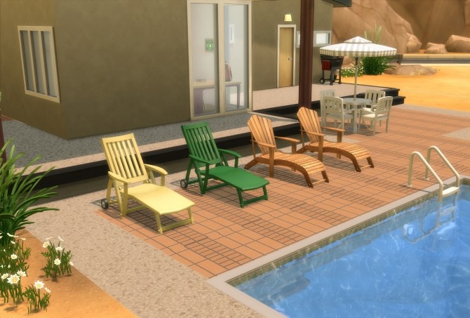Sims 4 TS2 to TS4 Poolside Loungechairs by LOolyharb1 at Mod The Sims