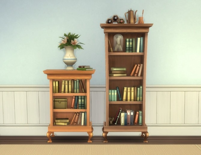 Sims 4 Single Tile Cordelia Bookcases by plasticbox at Mod The Sims