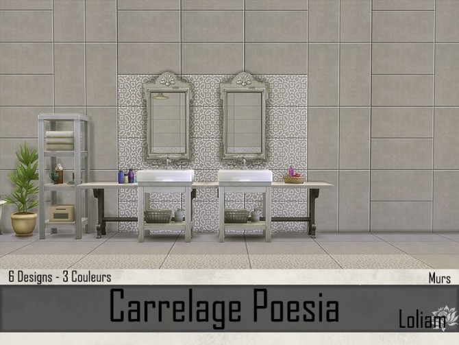 Sims 4 COLLECTION CARRELAGE POESIA by loliam at Sims Artists