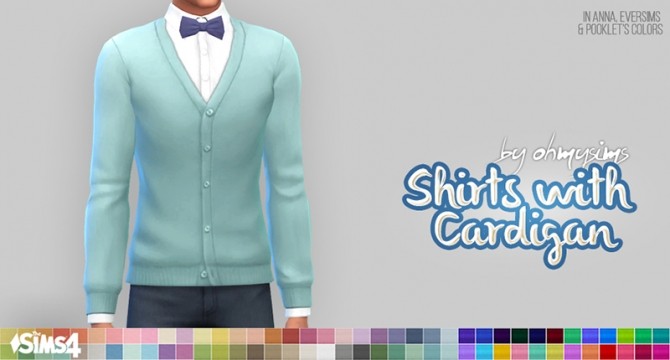 Sims 4 Shirts with v neck vest at Oh My Sims 4