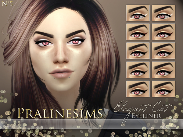 Sims 4 Elegant Cat Eyeliner by Pralinesims at TSR