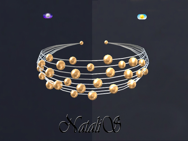 Sims 4 Multilayer metal wire necklace by NataliS at TSR