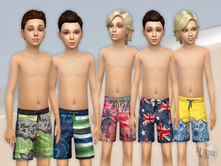 Swim Shorts Collection B01 by lillka at TSR » Sims 4 Updates