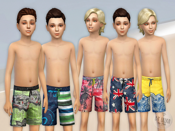 Sims 4 Swim Shorts Collection B01 by lillka at TSR