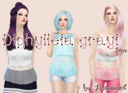 Diphylleia grayi Tops by Turquoise at Sims Fans