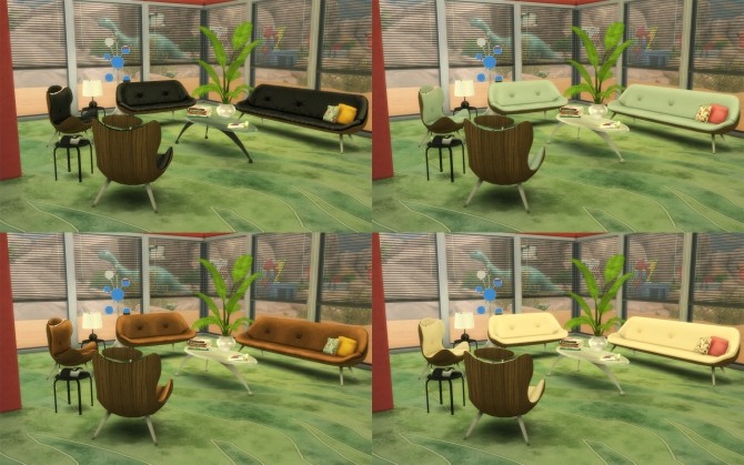 Sims 4 60s Living Room Set by LOolyharb1 at Mod The Sims