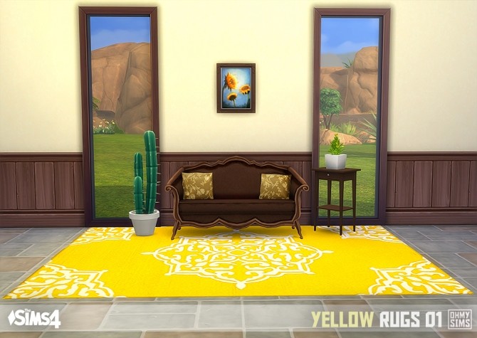 Sims 4 Yellow rugs 01 at Oh My Sims 4