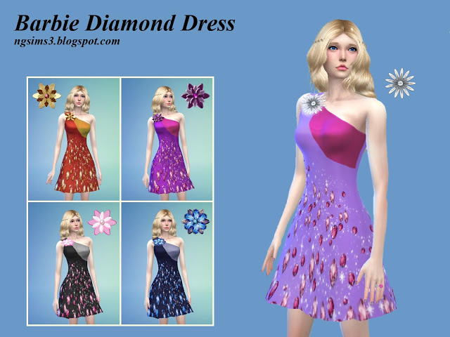 Sims 4 Barbie Diamond Dress at NG Sims3