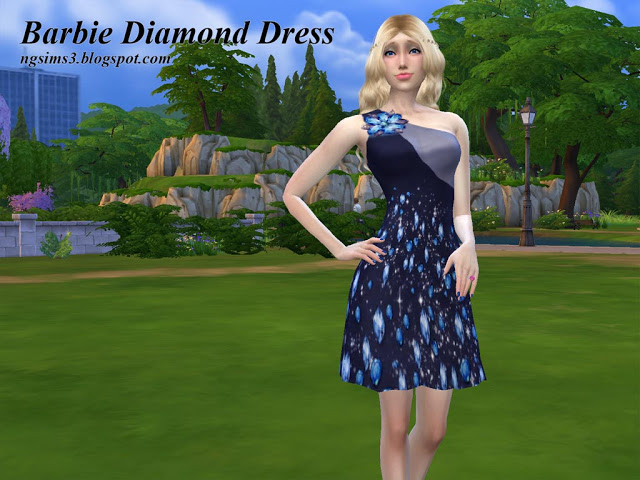 Sims 4 Barbie Diamond Dress at NG Sims3
