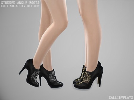 Studded ankle boots at CallieV Plays
