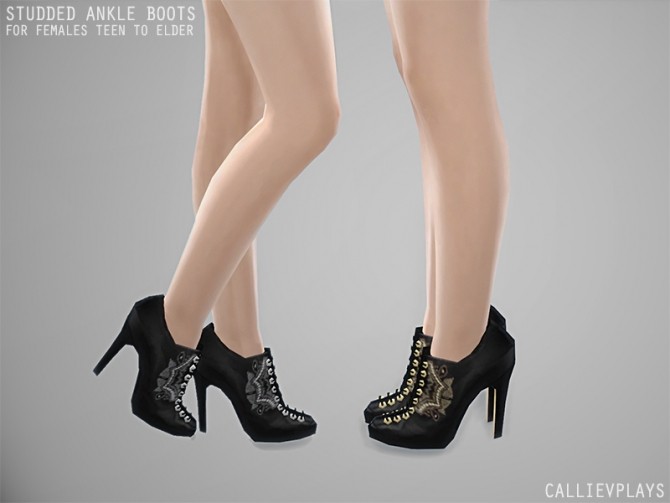 Sims 4 Studded ankle boots at CallieV Plays