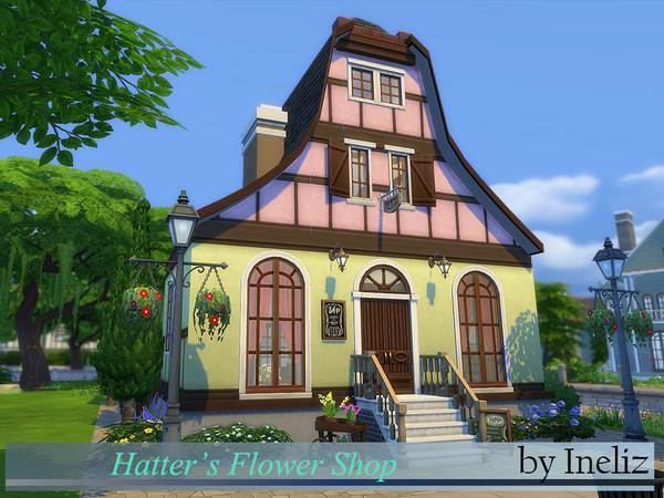 Sims 4 Hatters Flower Shop by Ineliz at TSR