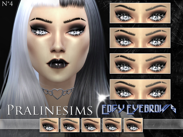 Sims 4 Edgy Eyebrows by Pralinesims at TSR