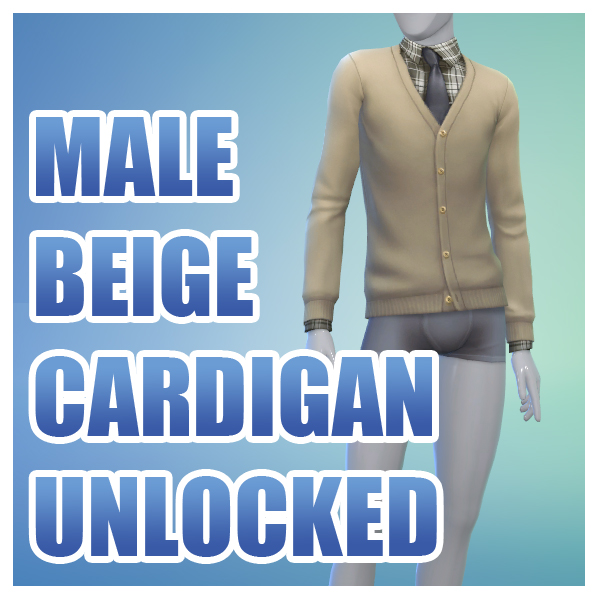 Sims 4 UNLOCKED Male Beige Cardigan by Menaceman44 at Mod The Sims