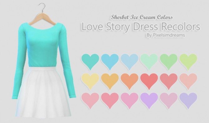 Sims 4 Love Story Dress Recolors at Pixelsimdreams